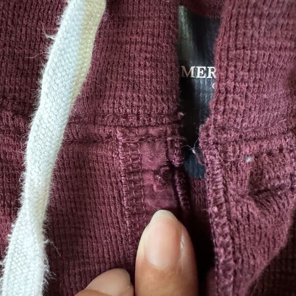 American Eagle Outfitters Mens Button Hoodie Maroon Burgundy Pullover Medium - Picture 13 of 14